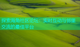 探索海角社区论坛：实时互动与邻里交流的最佳平台