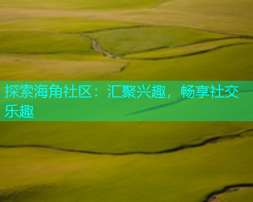 探索海角社区：汇聚兴趣，畅享社交乐趣